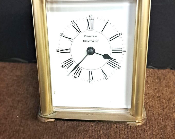 Tiffany & Co. Brass Portfolio Quartz Desk Clock