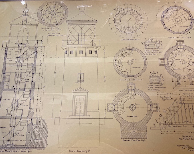 KILAUEA LIGH STATION ,Kaui Island ,1911  Engineer Map