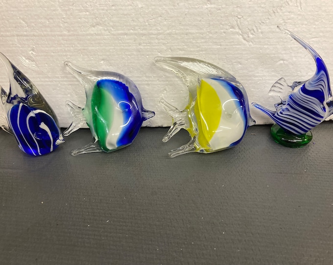 Four Handmade Angel Fish Paperweights