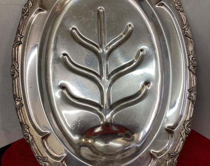 Hartford Sterling Co.,Vintage Silver on Copper 28"  Oval Tree Of Life  Serving Platter
