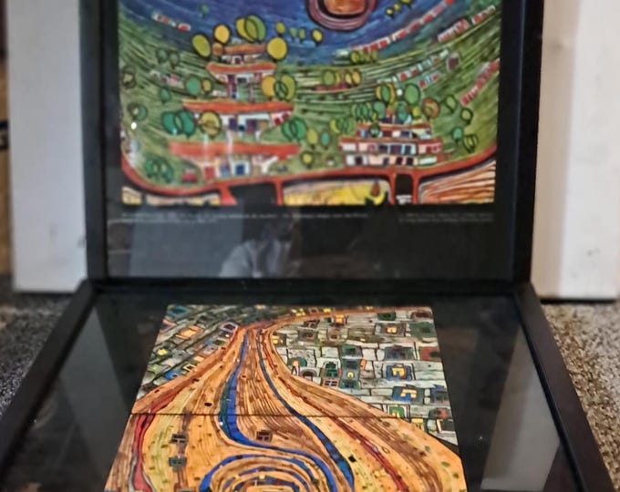 Two Hundertwasser  PrintsThe End Of The Road & The Houses Are Hanging  Underneath  The Meadows