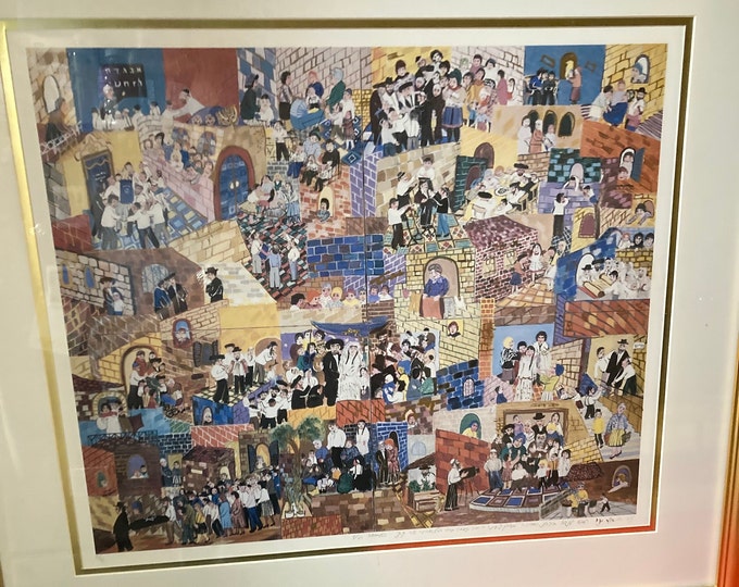 Israeli Folk Art Paintings, 4 Panel  Combinations,Life