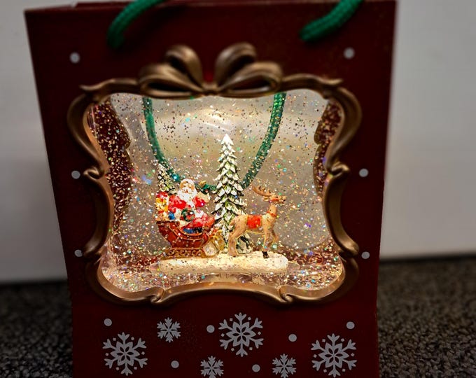 Santa Snow Globe English Phone Booth , Christmas Decorative