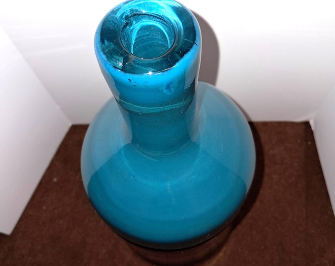 Large Handmade  Two Tone Sapphire/ Brown  Vintage  Bottle