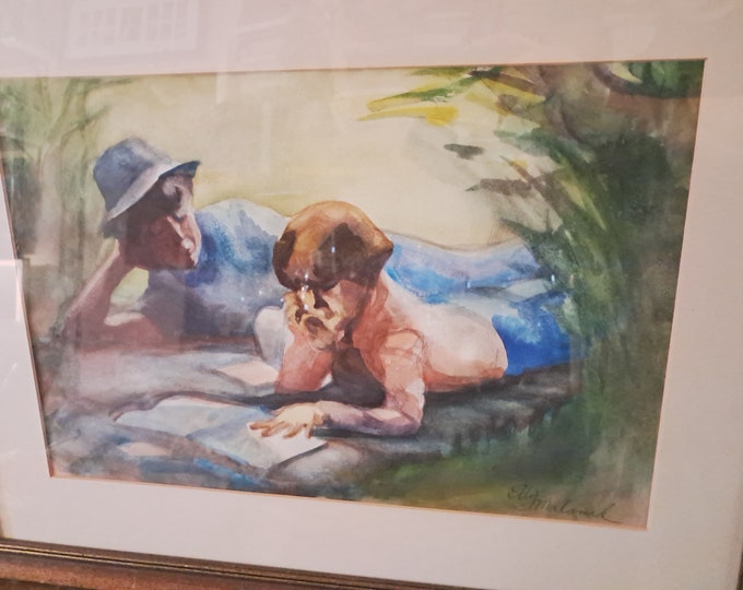 Water color Painting  of Two  Friends