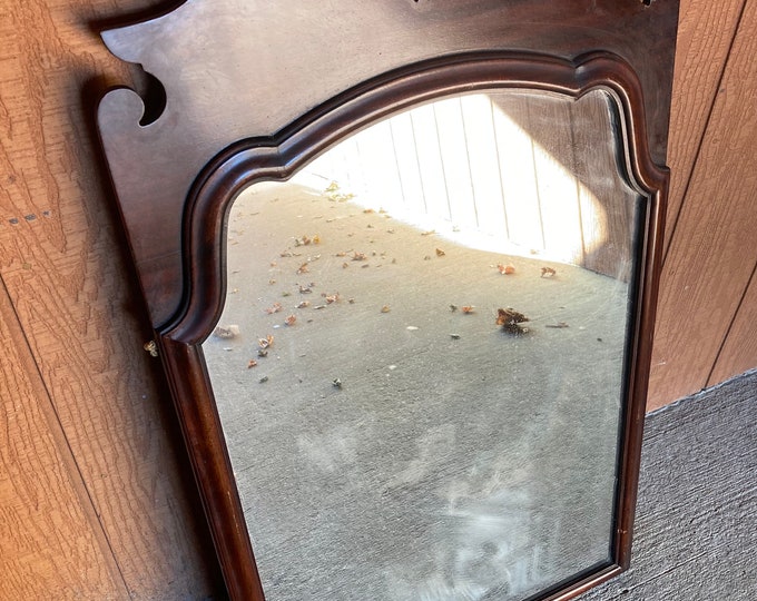 Antique 1900s Mahogany Framed Wall Mirror
