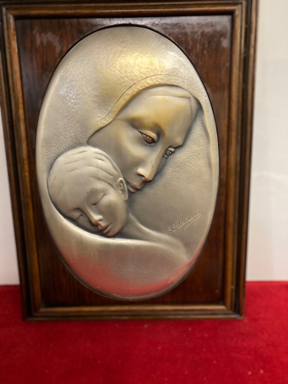 Ottaviani 925 Silver Metal Art Wall Hanging Made in Italy Madonna