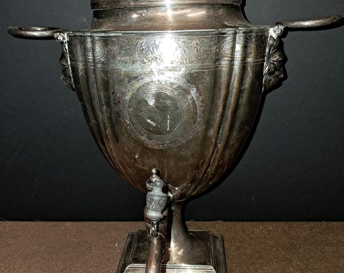 Lion Head handle  design and  engraved   Border  Urn ,Samavar