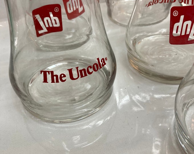 Set of 1970's 7 UP The Uncola Upside Down Soda Fountain Glasses Seven Up Glass