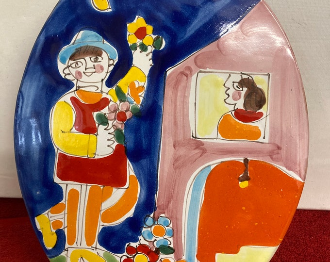 La Mussa ,Italian ,Hand- Painted Decorative Wall Plaque