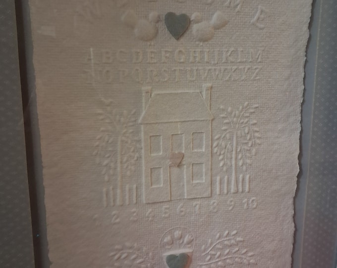 Figi Graphics 3-D Wall Art Hand Cast Paper , Alphabets ,Numbers & House