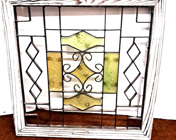 Wall  plaque  With  Green Floral  Glass Motifs