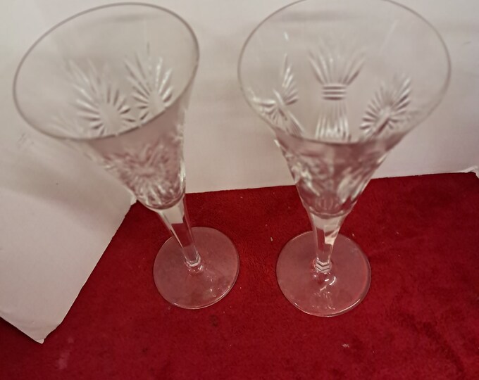 Two Waterford Champagne Toasting Flutes
