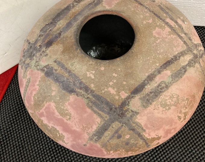 Vintage Tony Evans Signed Raku Fired Earthenware Vase