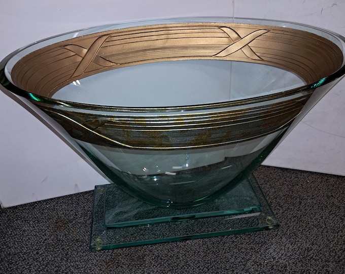Rare  Guenther   Luna Glass  Art Work, Centerpiece Bowl