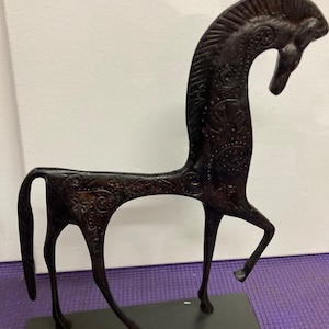 Statue of Hourse Bronze  ,Greek  Dancing Horse Statue Museum Replica Solid Bronze  ( MIM,Made In Museum )