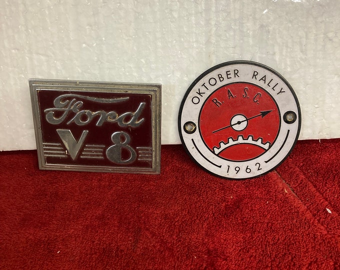 Two Vintage Car Plaques