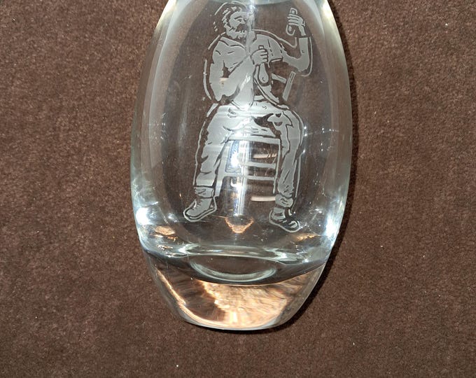 Vintage Kosta Boda Clear Bud Vase Etched , Chemist