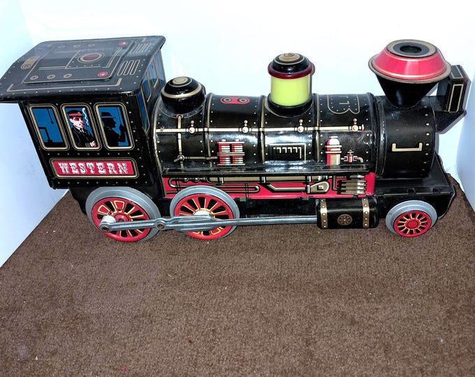 Vintage Battery MT Trademark Letho Train Engine Tin Toy, Collectible