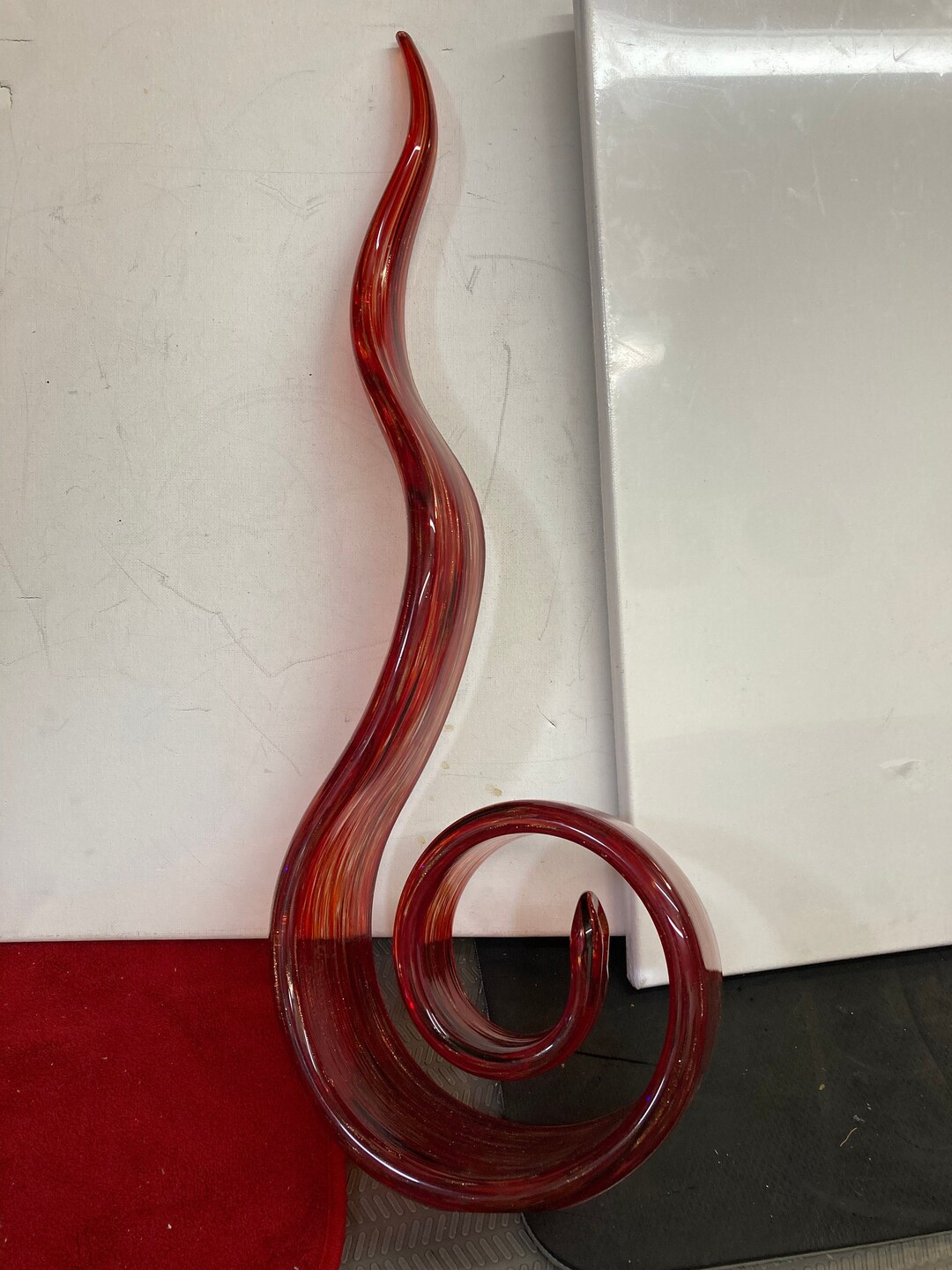 1990s Murano Glass Dancing Red Flame Sculpture Etsy