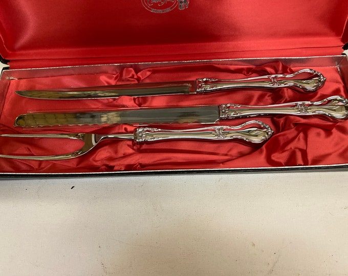 Vintage 3-Piece Carving Set with case