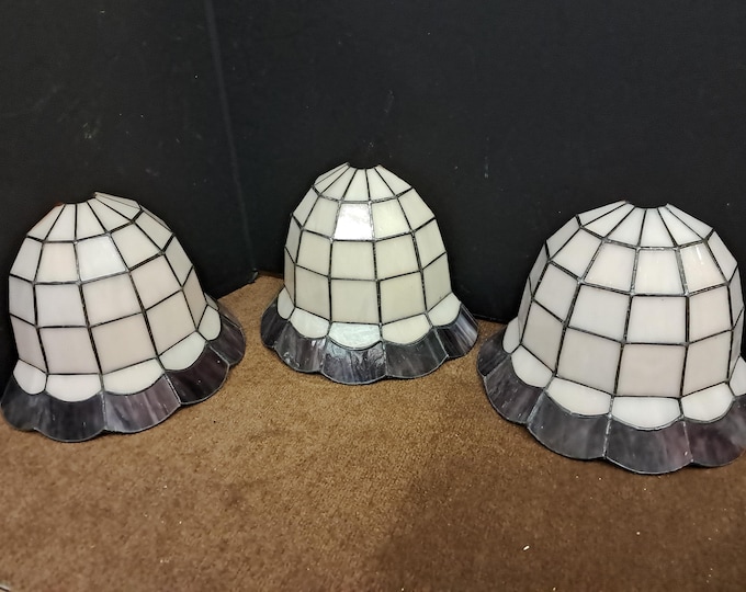 3 Tiffany Style  Handmade , Hand Crafted  Stained Glass Lampshade
