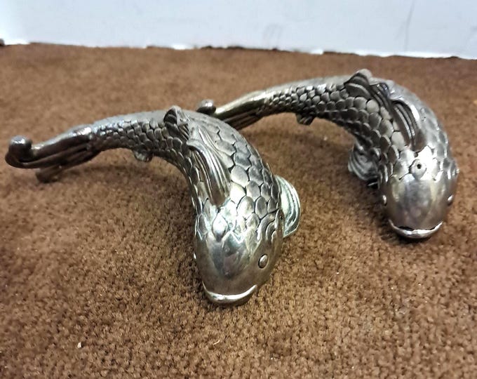 Metal Koi fish designed salt & Pepper shakers.