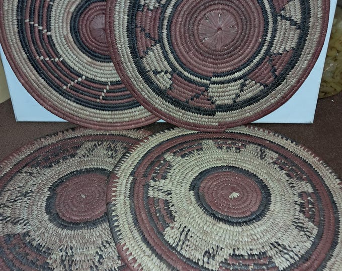 4 Native  African  Handmade  Woven Mats