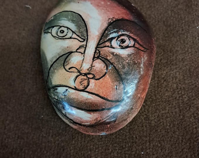 3D Face Rock Painting by Lloyed Nalcott. 1988
