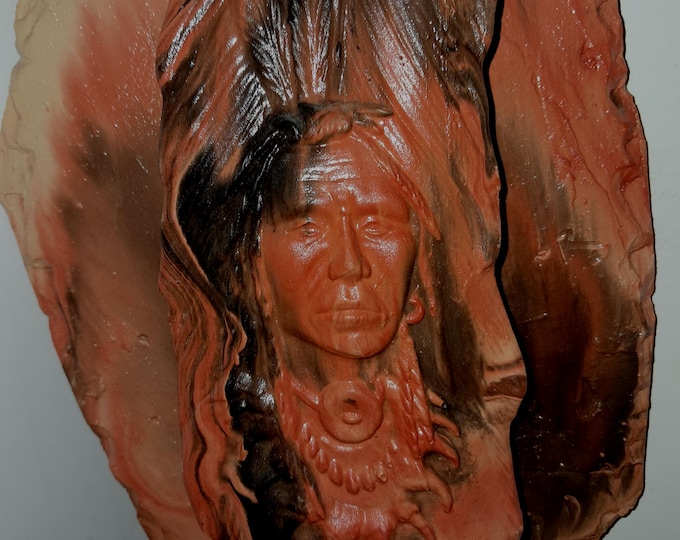 Comanche Indian Statue. Made of Mississippi Mud. No paint.