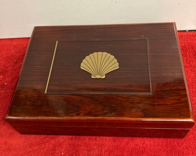 Jewelry Box or Trinket Box Mahogany Wood Browned Red in color