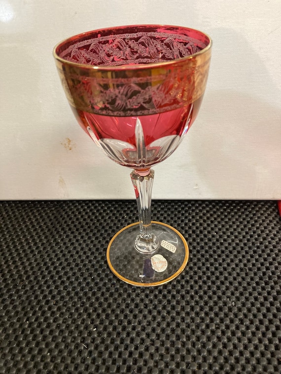 Vintage Westmoreland Ruby Red Cordial Glasses, Cre Art Wine