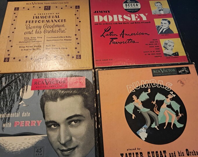 Four Vintage Albums  by Benny Goodman, Jimmy Dorsey, Xavier Cugat & Perry Como