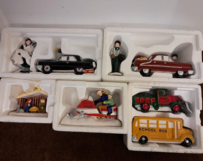 Five + One , Department 56 The Original Snow Village Series Plus  Santa Plays Golf