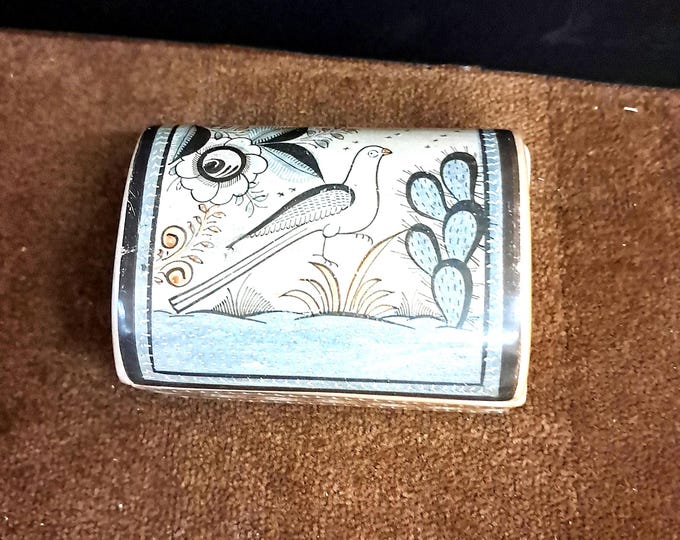 Mexican Tonala  Jimon Pottery  Trinket Box