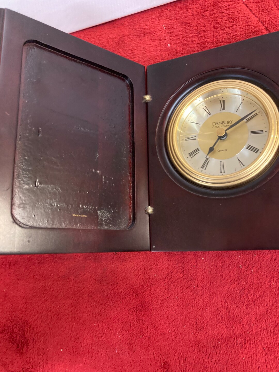 Vintage Danbury Wood Desk Clock Etsy