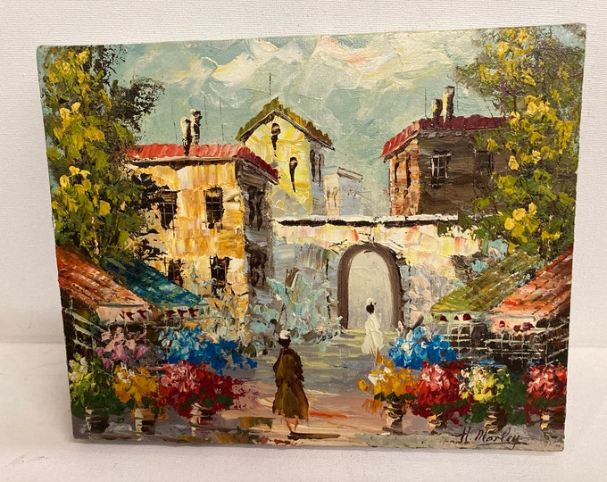 Small Town Oil Painting