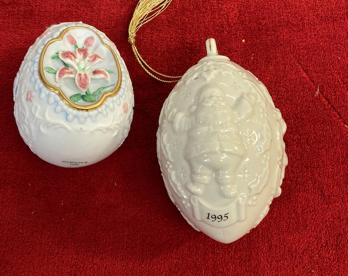 2 Lenox   Holiday Ornaments 1990, 1995