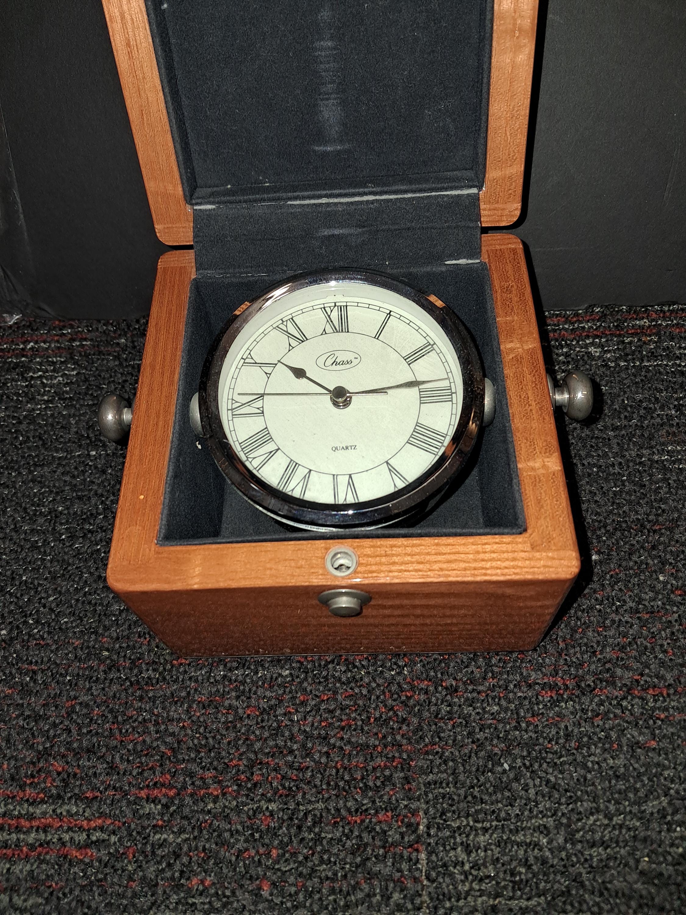 Vintage CHASS Table Clock Wooden Box - Etsy