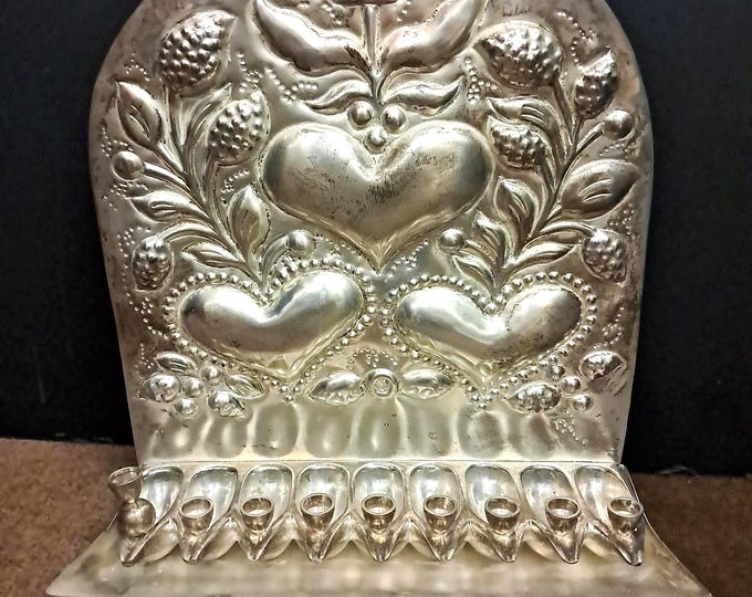 Dutch Hanukkah Lamp ,19th Century Menorah.