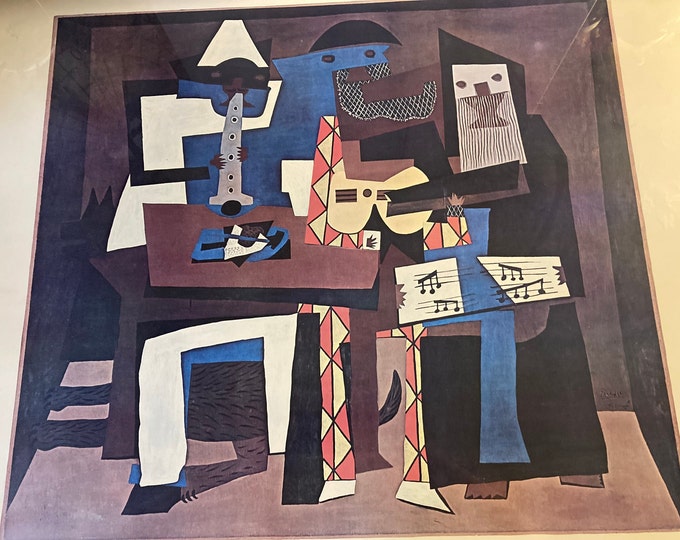 Pablo Picasso , 1921 Three Musicians Freamed Print by Huntington Graphics