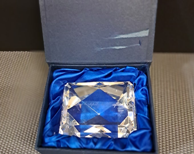 Badash Crystal Paperweight,Live  Happily Ever After