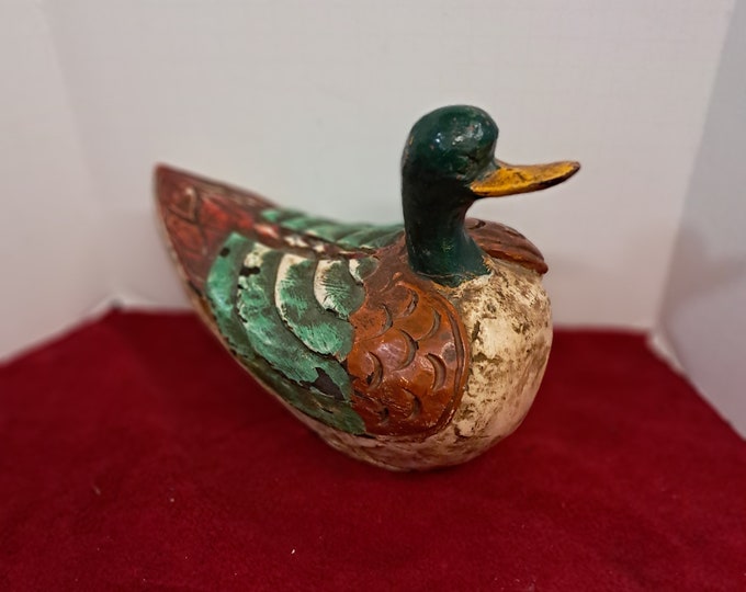 Vintage  Handmade Early 20th Century Wooden Duck