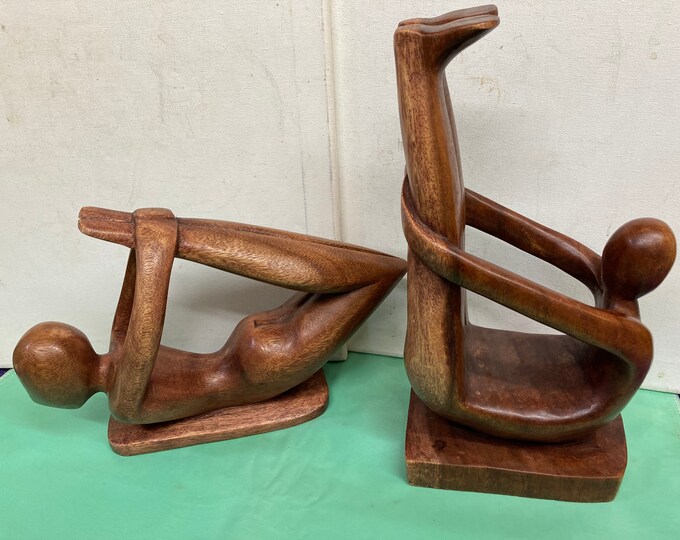 Woodwork Sculptures of Gymnast Couple