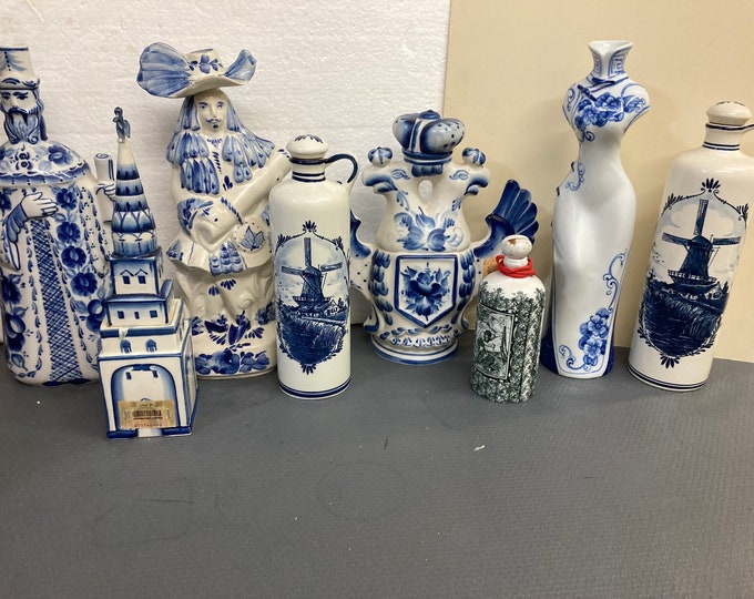 Blue & White , Russia, Japan, Holland Decanters