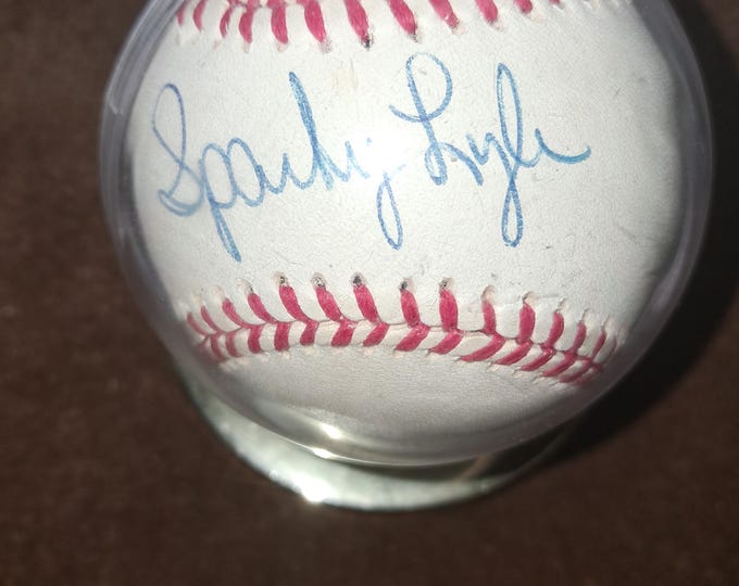 Autographed BASEBALL Sparkey Lyle,
