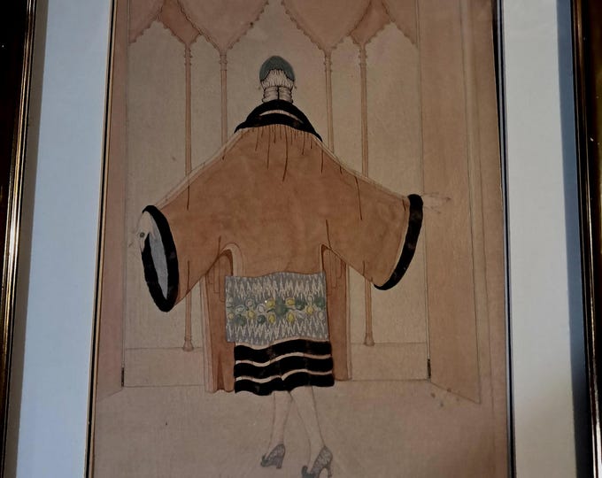 1920s Art Deco  Original Lithograph Print  ,Signed