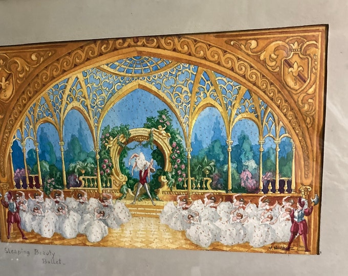 V.NOVIKOV Watercolor Painting of  "Sleeping Beauty Ballet "
