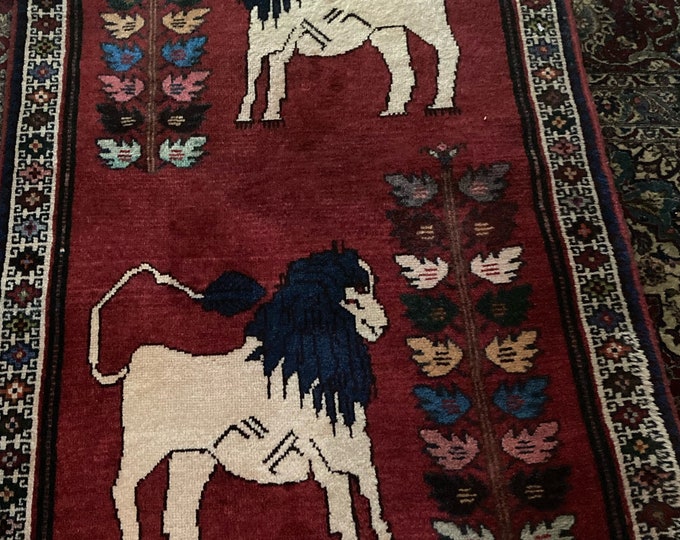 Handmade Looped/Hooked Wool Area Rug 40" x 60 "