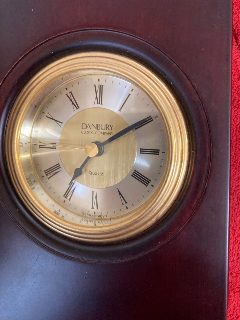 Vintage Danbury Wood Desk Clock Etsy